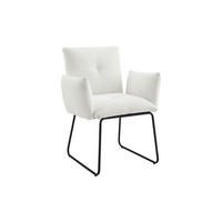 ARMLEHNSTUHL  in Bouclé  - Schwarz/Weiß, MODERN, Textil/Metall (73,5/87/64,5cm) - Livetastic