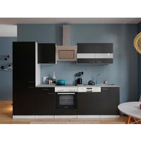 KÜCHENBLOCK 280 cm   in Schwarz  - Edelstahlfarben/Schwarz, Basics, Holzwerkstoff/Metall (280cm) - Respekta