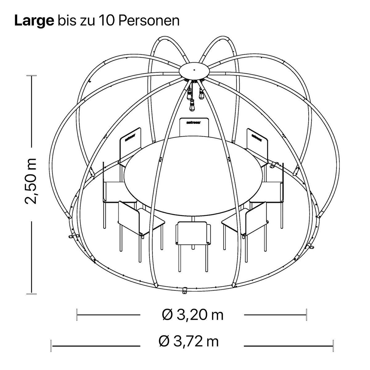 PAVILLON 372/250/372 cm Aluminium  - Transparent/Silberfarben, Basics, Kunststoff/Metall (372/250/372cm)