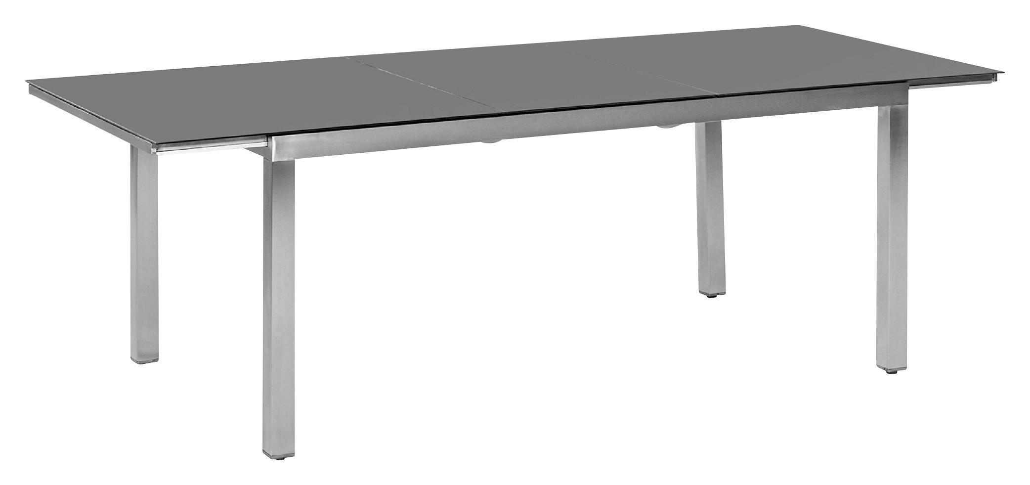 GARTENTISCH 180/100/75 cm Metall rechteckig  - Silberfarben/Grau, MODERN, Glas/Metall (180/100/75cm) - Gardenson