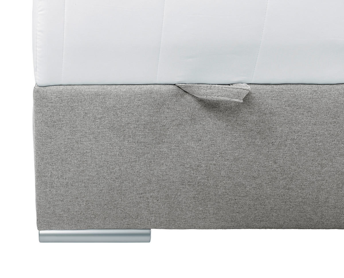 POSTELJA Z VZMETNICO 90 cm   x 200 cm  , tekstil svetlo siva  - barve kroma/svetlo siva, Konvencionalno, umetna masa/tekstil (90/200cm) - Carryhome