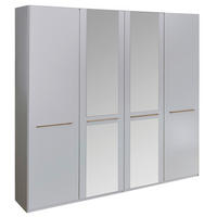 DREHTÜRENSCHRANK 200/216/58 cm,  in Weiß, 4 Tür(en)  - Eichefarben/Weiß, KONVENTIONELL, Glas/Holzwerkstoff (200/216/58cm) - Venda