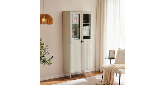 VITRINE  in Seidengrau  - Seidengrau, Design, Glas/Holzwerkstoff (80/186/35cm) - Xora