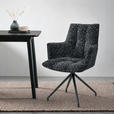 ARMLEHNSTUHL  Stoffauswahl, Sitzfläche 360° drehbar, automatische Rückholfunktion Jacquard  Grau, Schwarz  - Schwarz/Grau, Design, Textil/Metall (59/89.5/63cm) - Novel
