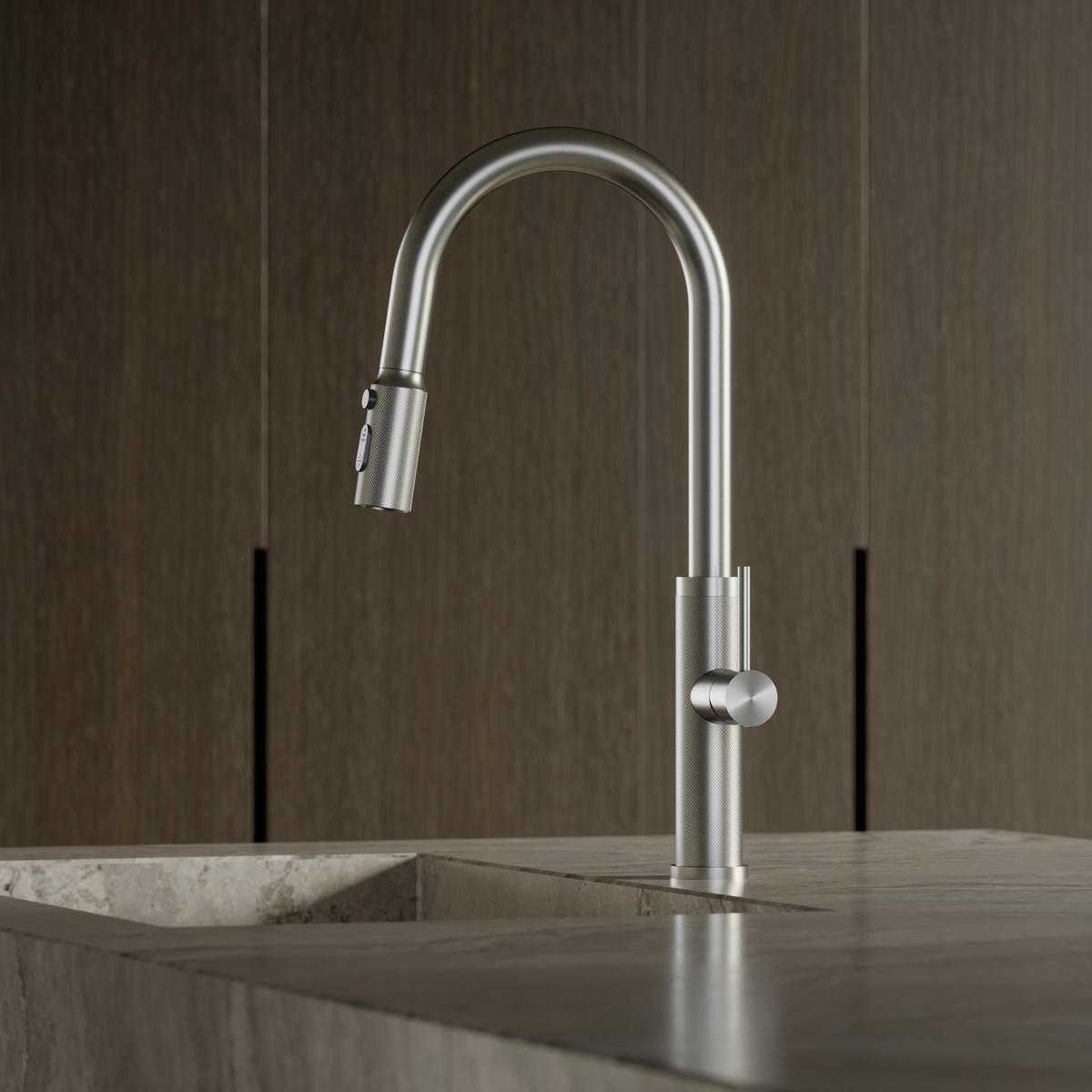 KÜCHENARMATUR  - Edelstahlfarben, Design, Metall (4,3/45,4/23cm) - Dieter Knoll
