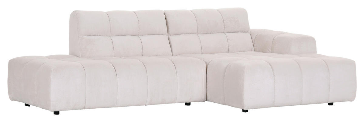 HÖRNSOFFA i plysch vit  - vit/svart, Klassisk, textil/plast (282/155cm) - MID.YOU