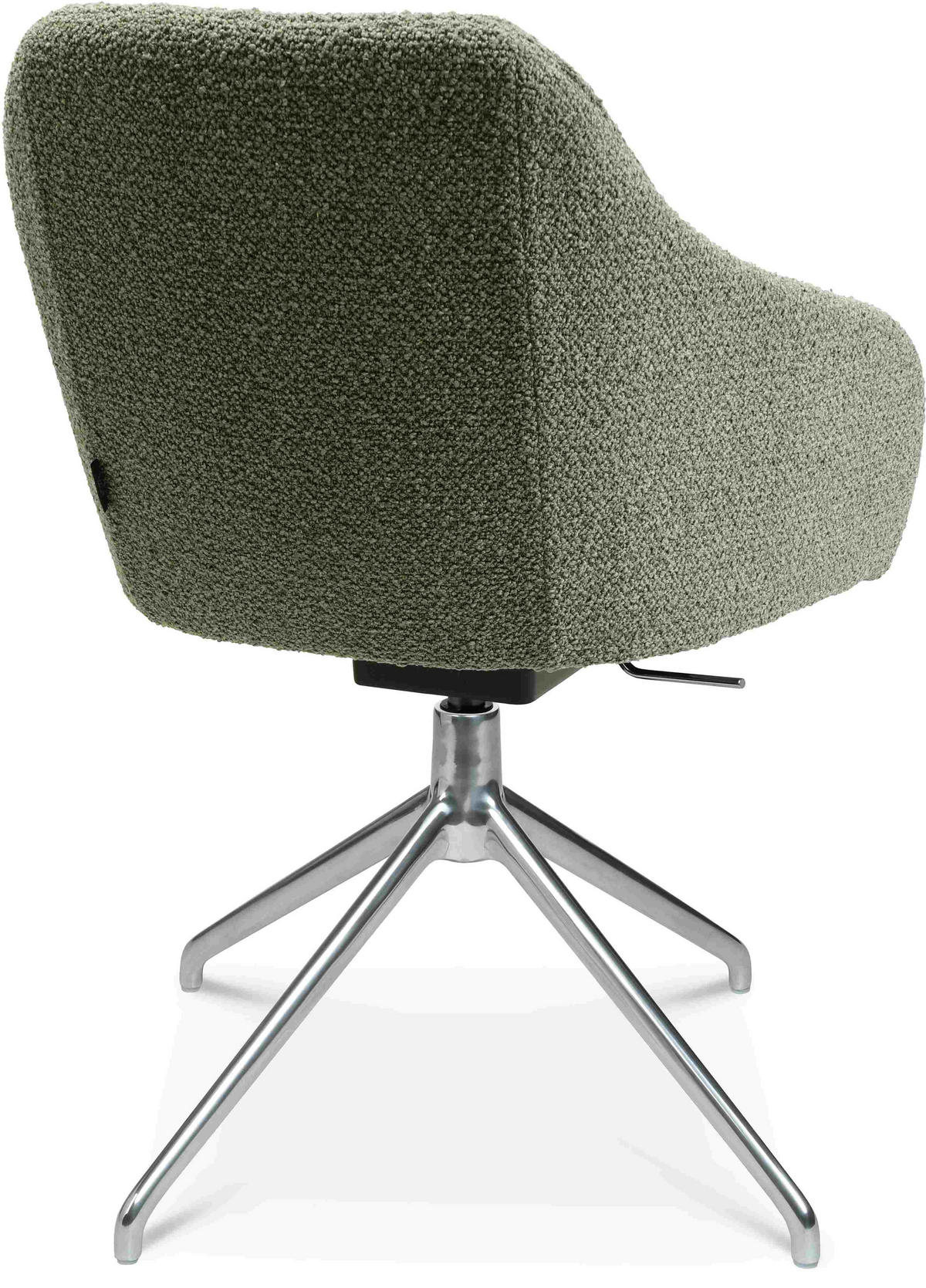 ARMLEHNSTUHL  in Aluminium Flachgewebe  - Alufarben/Graugrün, Design, Textil/Metall (58/81,5-84,5/60cm) - Johann Jakob