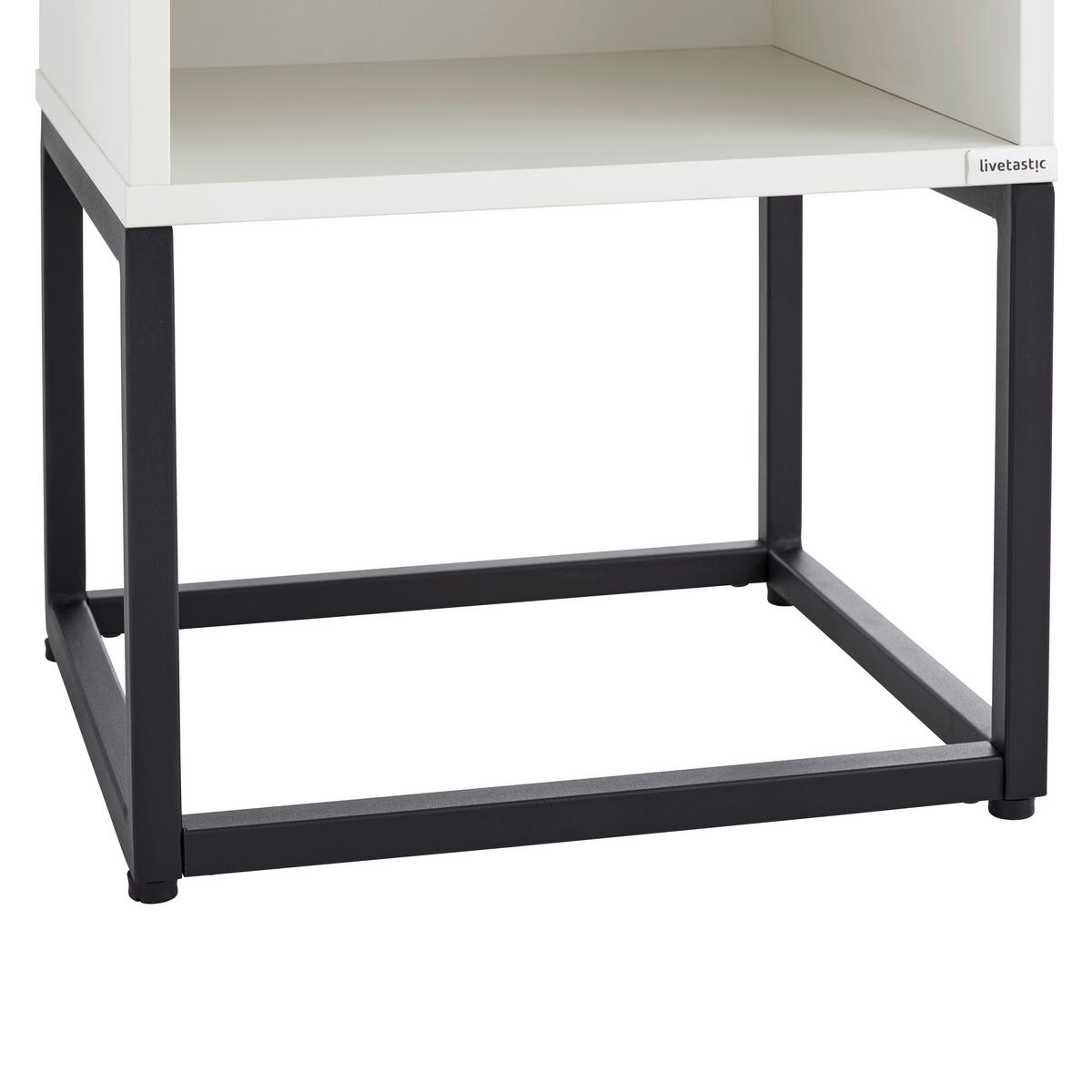 NOČNÍ STOLEK, černá, bílá, 40/55/35 cm - bílá/černá, Moderní, kov/kompozitní dřevo (40/55/35cm) - Livetastic
