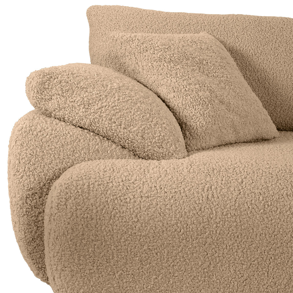 BIG SOFFA i plysch ljusbrun  - ljusbrun/svart, Modern, textil/plast (290/68/117cm) - MID.YOU