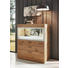 BARELEMENT Balkeneiche furniert lackiert Eichefarben, Weiß - Eichefarben/Silberfarben, Design, Glas/Holz (106/128/52cm) - Ambiente by Hülsta