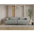 BIGSOFA  in Chenille Graubraun  - Graubraun/Schwarz, MODERN, Textil/Metall (300/80/190cm) - Carryhome
