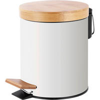 NÁŠĽAPNÝ ODPADKOVÝ KÔŠ - čierna/prírodná farba, Basics, kov/plast (20,5/27,5cm) - Homeware