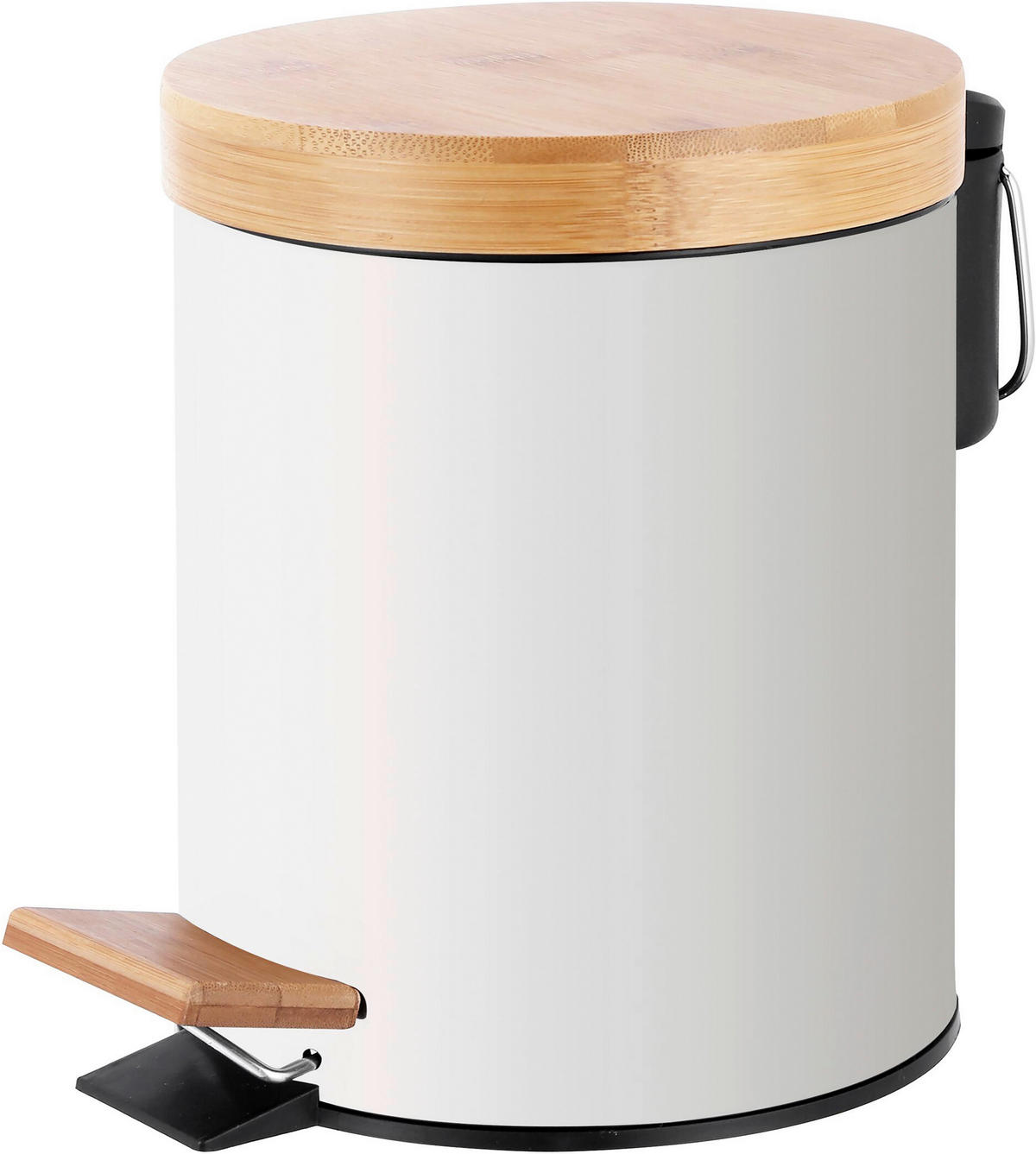 NÁŠĽAPNÝ ODPADKOVÝ KÔŠ - čierna/prírodná farba, Basics, kov/plast (20,5/27,5cm) - Homeware