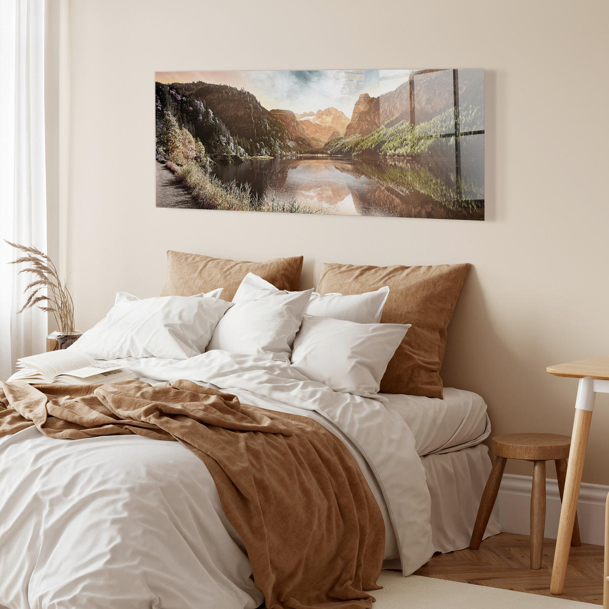 GLASBILD Landschaft & Natur 125/50 cm  - Multicolor, Basics, Glas/Papier (125/50cm)