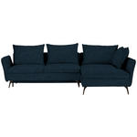 ECKSOFA  in Webstoff Petrol  282/182 cm  - Petrol/Schwarz, MODERN, Textil/Metall (282/182cm) - Carryhome