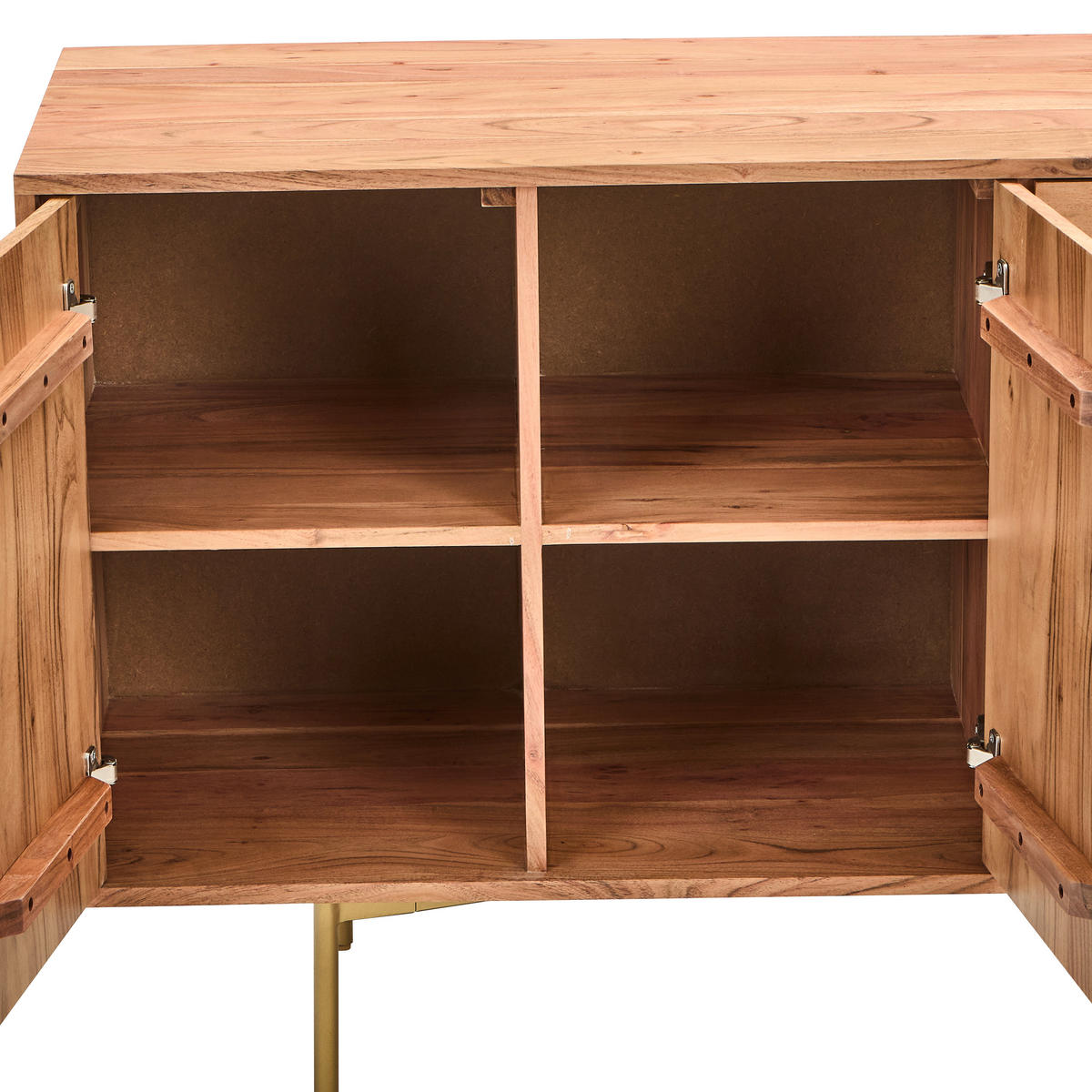 SIDEBOARD  in 145/45/76 cm  - Messingfarben/Naturfarben, Design, Holz/Holzwerkstoff (145/45/76cm) - Livetastic