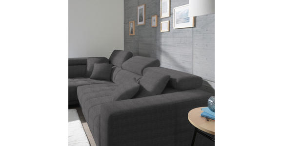 ECKSOFA in Mikrofaser Grau  - Chromfarben/Grau, Design, Textil/Metall (207/301cm) - Xora