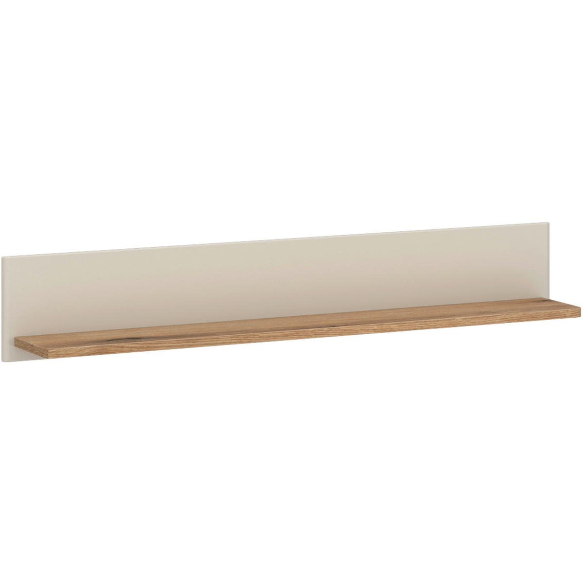 NÁSTENNÝ REGÁL, farba duba, kašmírová - kašmírová/farba duba, Basics, kompozitné drevo (140/24/23,6cm) - Hom`in