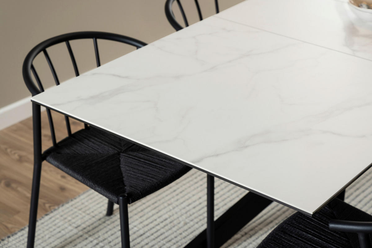 ESSTISCH in Metall, Glas, Keramik  - Schwarz/Weiß, Design, Glas/Keramik (210/90cm) - MID.YOU