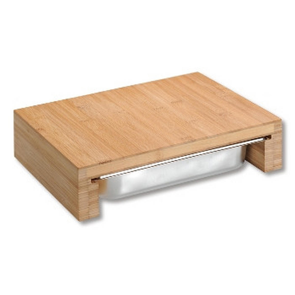 SCHNEIDEBRETT    37,5/27,5/9,5 cm  - Naturfarben, Basics, Holz/Metall (37,5/27,5/9,5cm)