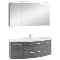 BADEZIMMER 3-teilig  in 135 cm  - Chromfarben/Graphitfarben, MODERN, Glas/Keramik (135cm) - Sadena