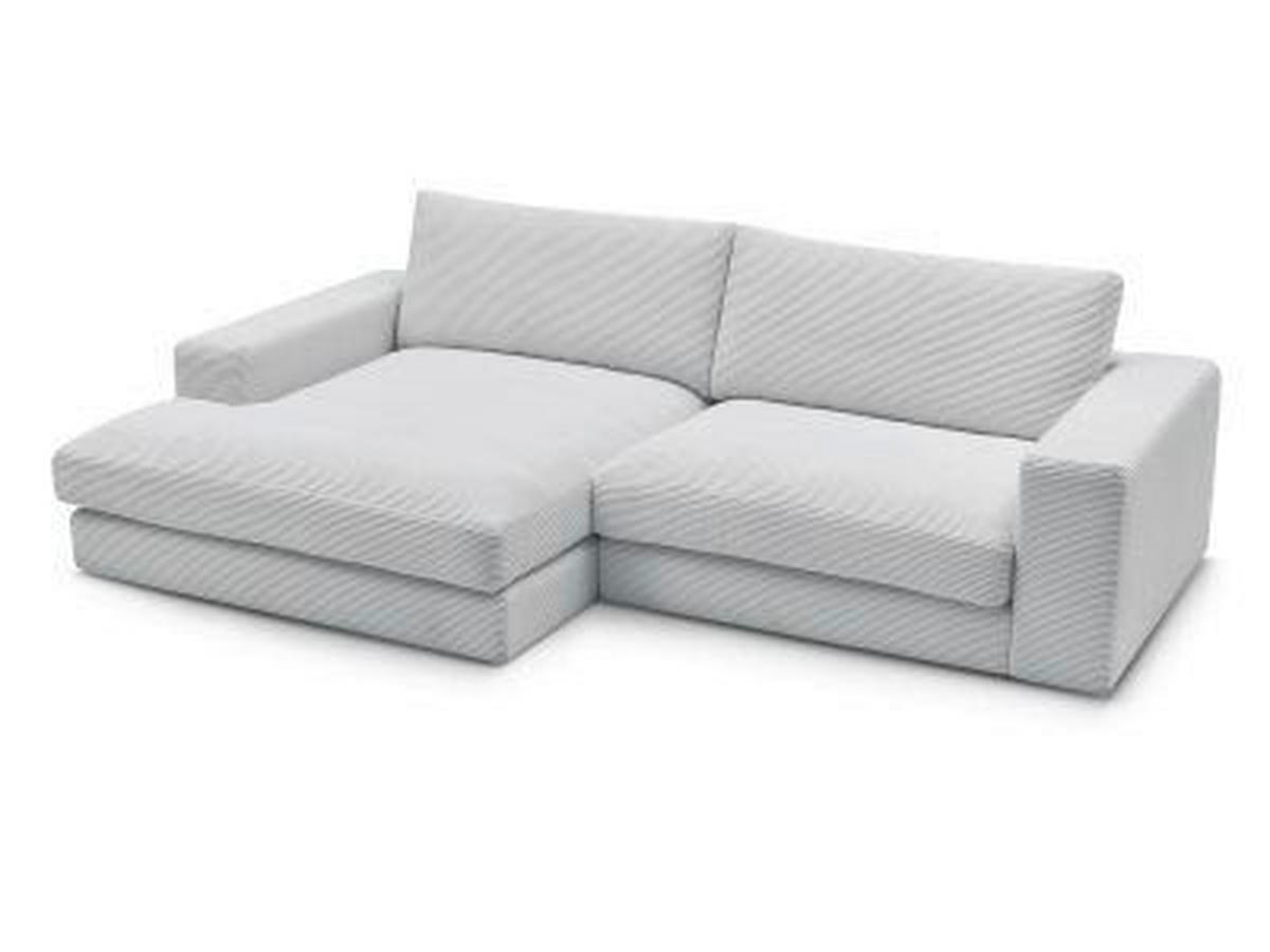 ECKSOFA  LEONARD Hellgrau Cord  - Hellgrau/Schwarz, MODERN, Kunststoff/Textil (159/274cm)