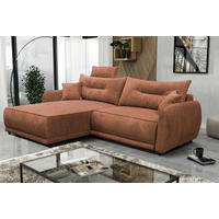 ECKSOFA in Struktur Rostfarben  195/264 cm  - Rostfarben/Beige, Design, Kunststoff/Textil (195/264cm) - MID.YOU