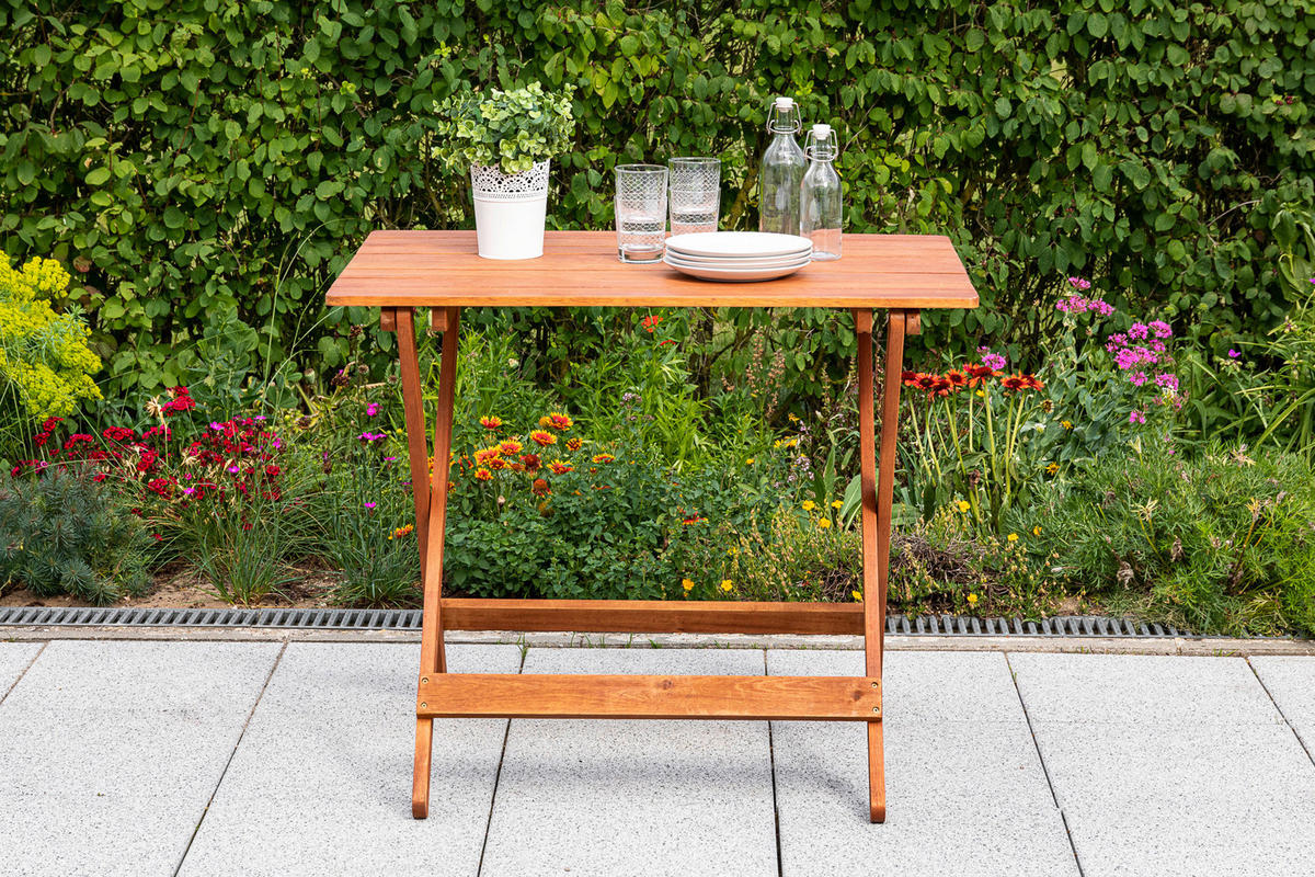 SKLADACÍ ZÁHRADNÝ STÔL, drevo, 90/72/60 cm - prírodná farba, Konventionell, drevo (90/72/60cm) - Gardenson