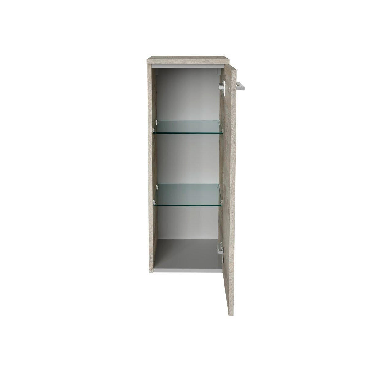 MIDISCHRANK 30,2/82,6/32 cm  - Chromfarben/Eichefarben, Basics, Glas/Holzwerkstoff (30,2/82,6/32cm) - MID.YOU