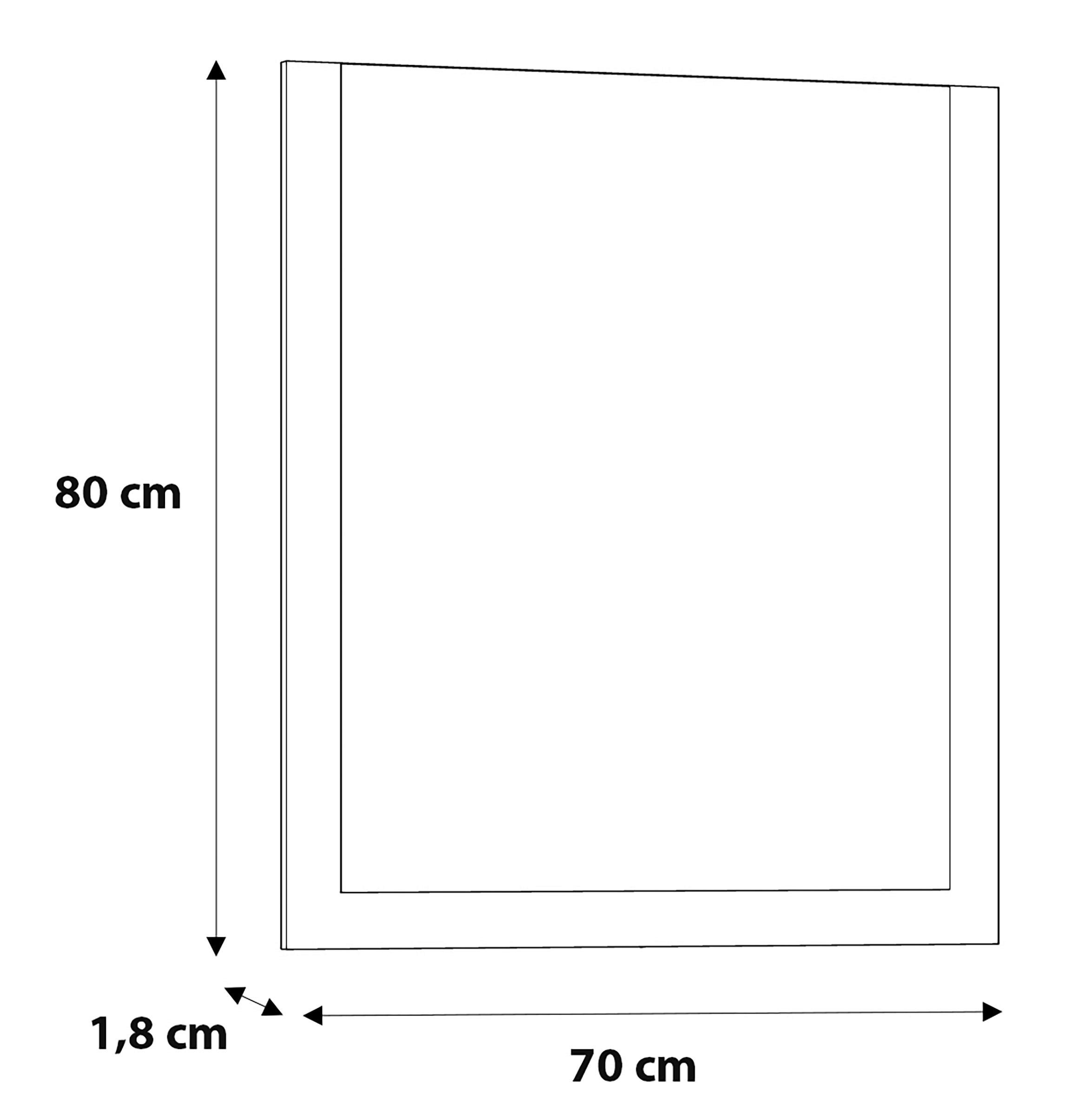 OGLEDALO, 70/80/1,8 cm leseni material  - siva, Design, leseni material (70/80/1,8cm) - Carryhome
