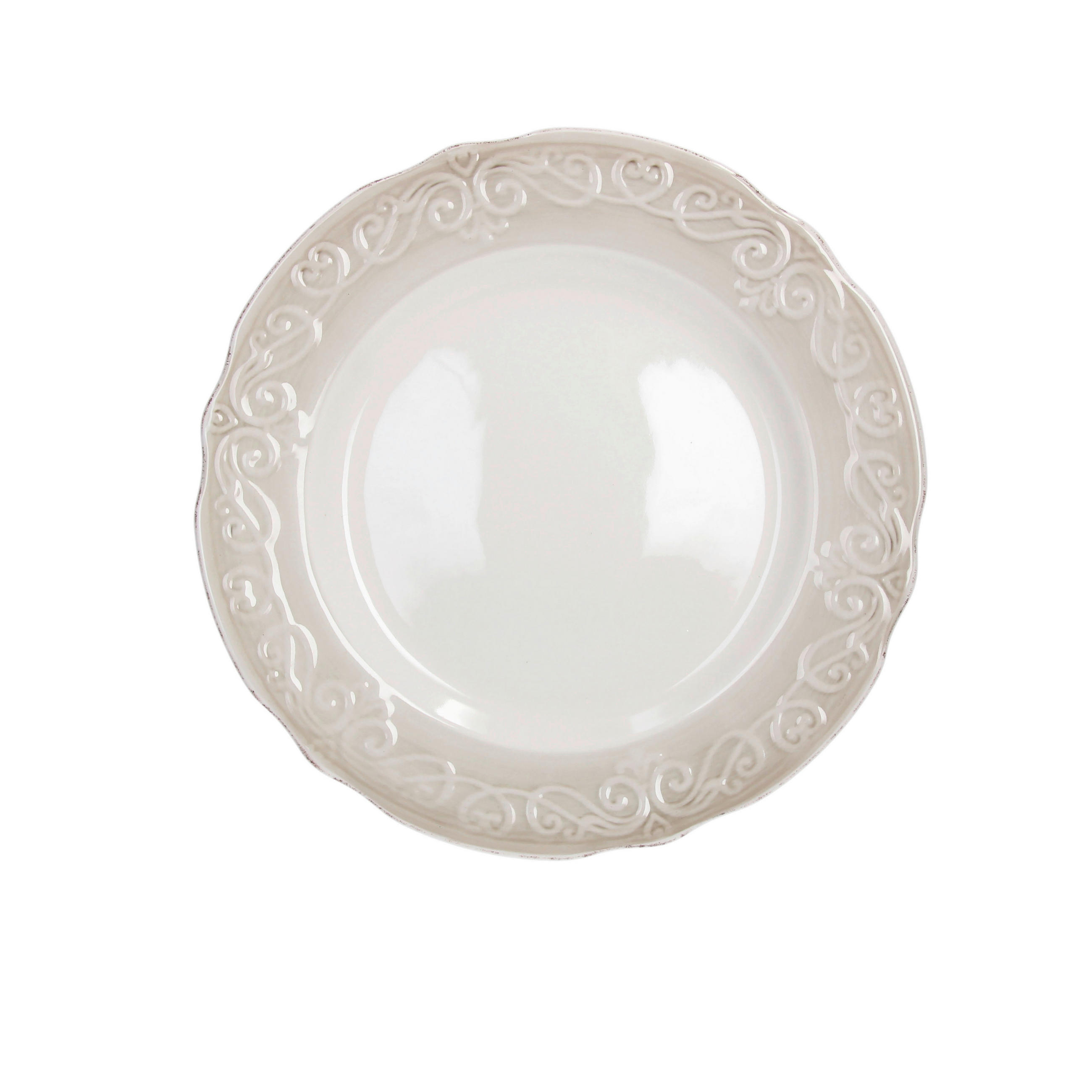PLITVI KROŽNIK  SHABBY COZY  keramika   28/2.5 cm      - bež, Basics, keramika (28/2.5cm) - Tognana