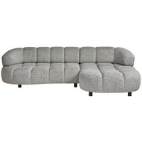 ECKSOFA Greige Webstoff Rücken echt  - Greige/Schwarz, Design, Holz/Textil (284/183cm) - Welnova