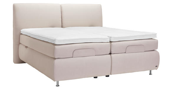 BOXSPRINGBETT 200/220 cm in Beige - Beige/Alufarben, KONVENTIONELL, Textil/Metall (200/220cm) - Dieter Knoll