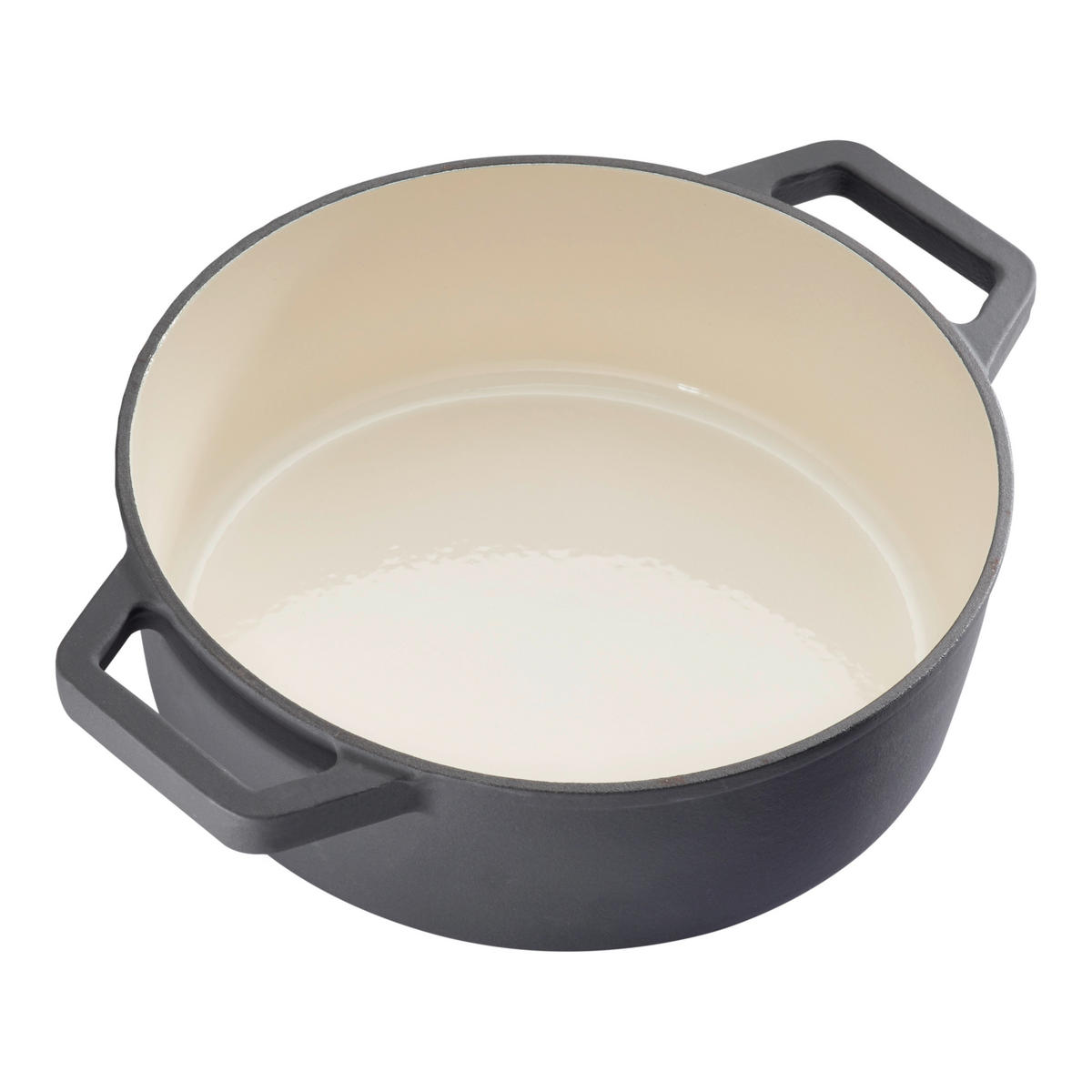 GUSSTOPF Gusseisen 4,5 L  - Edelstahlfarben/Schwarz, Basics, Metall (37.5/29.8/12cm) - CHEF CUISINE