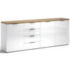 SIDEBOARD 240/43/89 cm  in Weiß Hochglanz  - Eichefarben/Weiß Hochglanz, Design, Holzwerkstoff/Kunststoff (240/43/89cm) - Xora