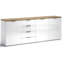 SIDEBOARD 240/43/89 cm  in Weiß Hochglanz  - Eichefarben/Weiß Hochglanz, Design, Holzwerkstoff/Kunststoff (240/43/89cm) - Xora