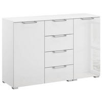 SIDEBOARD 120/81/42 cm  in Klar, Weiss  - Klar/Weiss, Design, Glas/Holzwerkstoff (120/81/42cm) - Novel