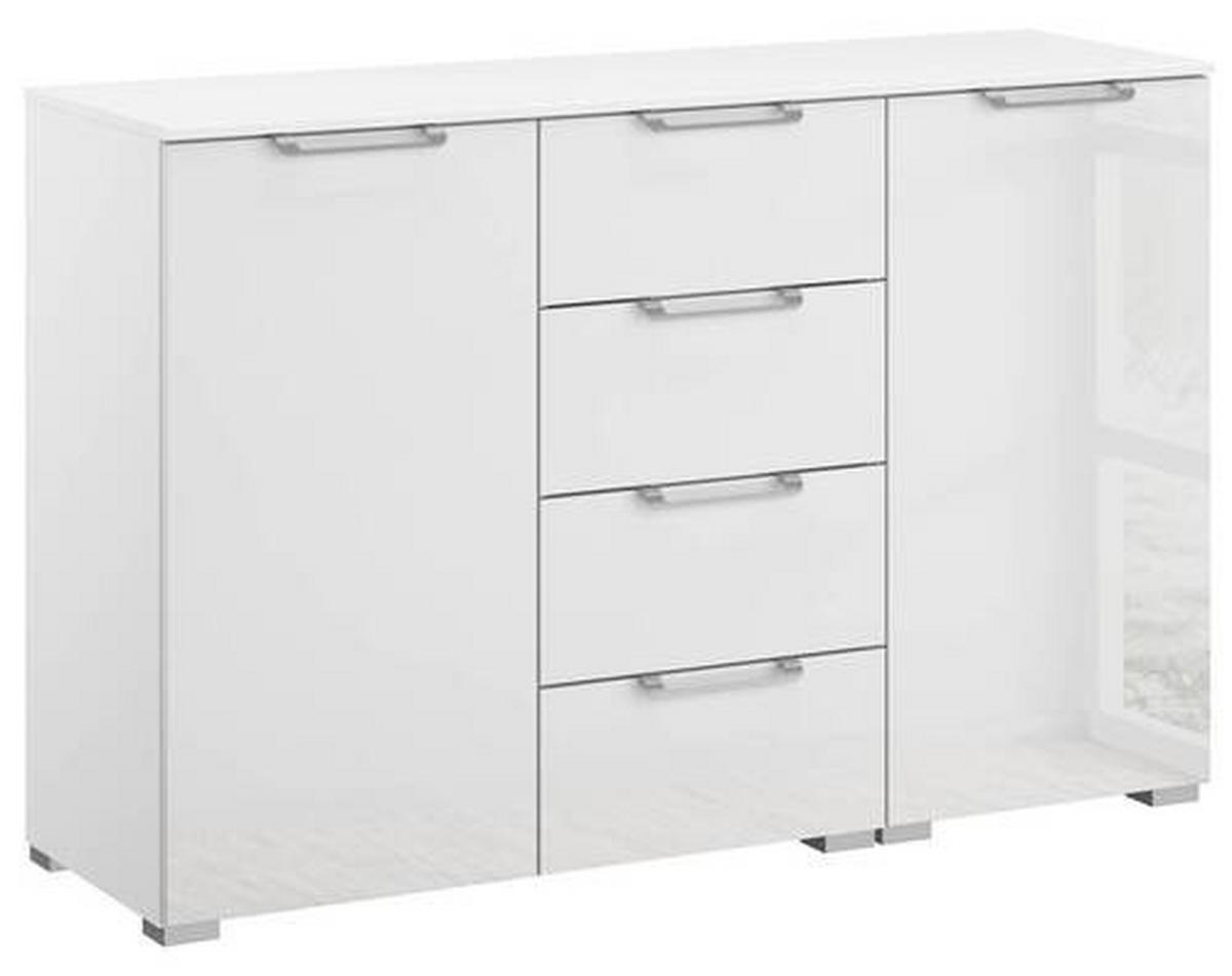 SIDEBOARD 120/81/42 cm  in Klar, Weiss  - Klar/Weiss, Design, Glas/Holzwerkstoff (120/81/42cm) - Novel