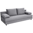 SCHLAFSOFA Taras  mit Stoffauswahl Webstoff Hellgrau  - Hellgrau/Schwarz, Design, Kunststoff/Textil (197/77/81cm) - Xora