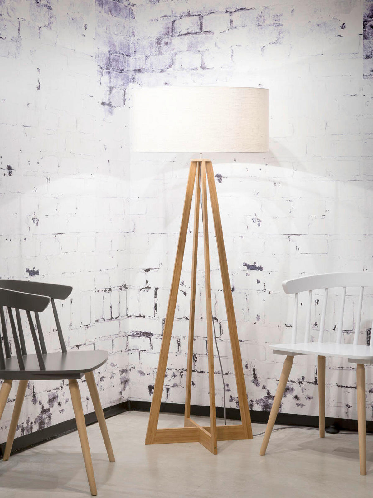 STOJACÍ LAMPA, 60/158 cm  - bílá/přírodní barvy, Trend (60/158cm) - Good & Mojo
