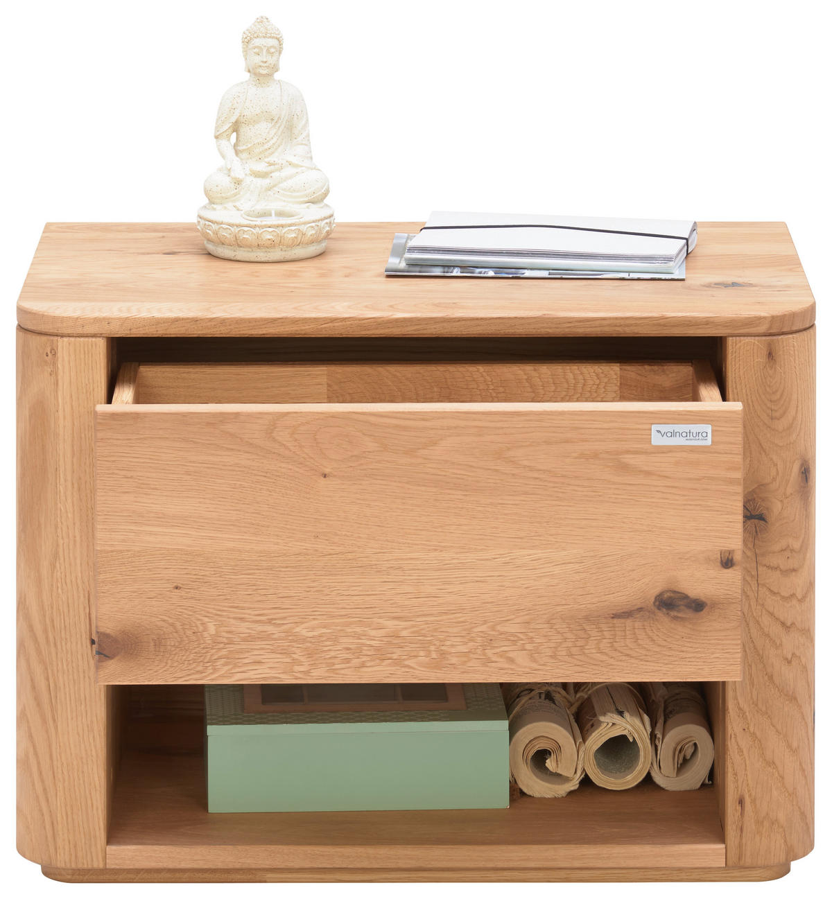 NACHTTISCH 60/45/38 cm  in massiv Wildeiche Eichefarben  - Eichefarben, Natur, Holz (60/45/38cm) - Valnatura