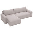 ECKSOFA in Cord Hellgrau  - Hellgrau/Schwarz, MODERN, Kunststoff/Textil (150/245cm) - Carryhome