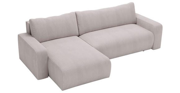 ECKSOFA in Cord Hellgrau  - Hellgrau/Schwarz, MODERN, Kunststoff/Textil (150/245cm) - Carryhome