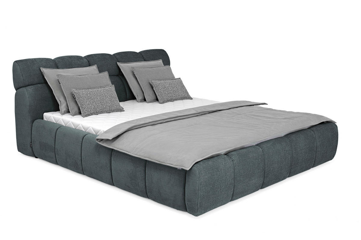 POLSTERBETT 180/200 cm  in Petrol, Dunkelgrau  - Dunkelgrau/Petrol, Design, Kunststoff/Textil (180/200cm) - Esposa