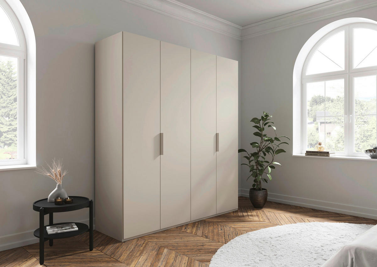 DREHTÜRENSCHRANK 201/235/61 cm,  in Champagner, 4-türig  - Champagner, Basics, Holzwerkstoff/Metall (201/235/61cm) - Novel