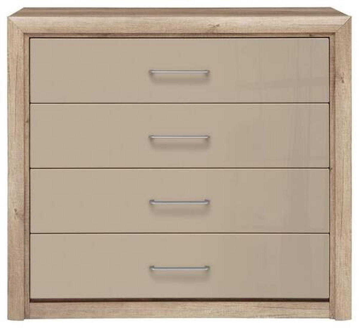 KOMMODE  in 103,5/96,5/40 cm  - Sandfarben/Eichefarben, Design, Holzwerkstoff/Metall (103,5/96,5/40cm)