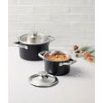 KOCHTOPFSET 4-teilig  - Klar/Schwarz, Basics, Glas/Metall - Homeware Profession.