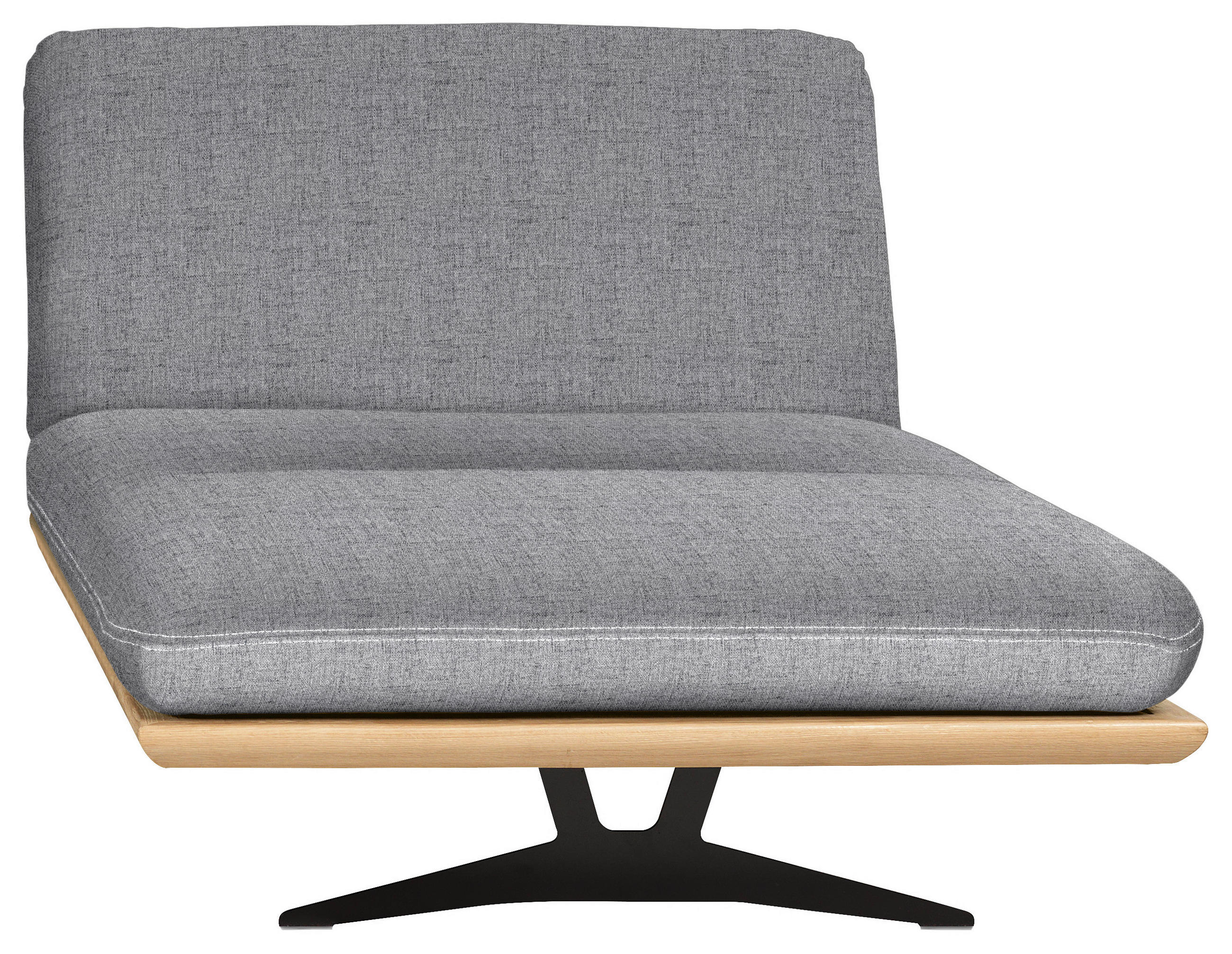 OTTOMANE in Webstoff Eichefarben, Hellgrau  - Eichefarben/Beige, Design, Holz/Textil (114/92/165cm) - Dieter Knoll