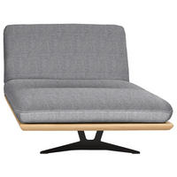 OTTOMANE Palermo Webstoff Eichefarben, Hellgrau  - Eichefarben/Beige, Design, Holz/Textil (114/92/165cm) - Dieter Knoll
