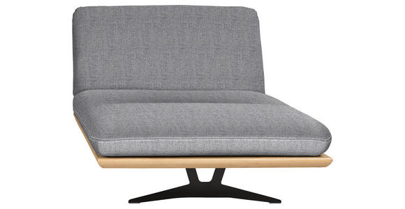 OTTOMANE Webstoff Eichefarben, Hellgrau  - Eichefarben/Beige, Design, Holz/Textil (114/92/165cm) - Dieter Knoll